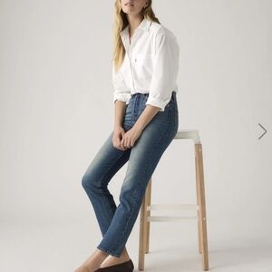 💖 Levi's Blue Wedgie Straight High-Rise Jeans